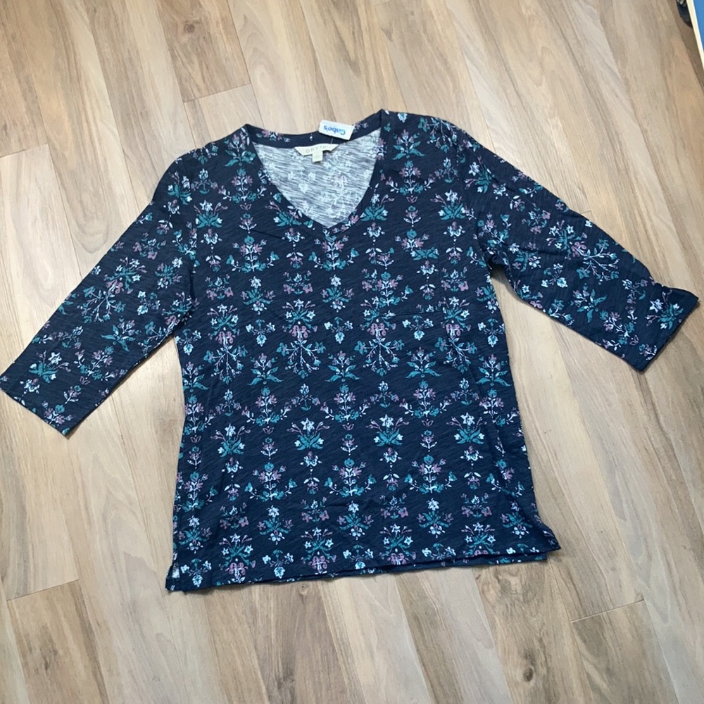 3/$45 ORVIS top floral print lightweight cotton casual shirt w front pocket S